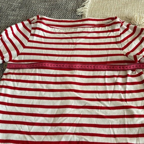 Kate Spade Broome Street Striped Boatneck Back Peplum Top - Picture 7 of 7